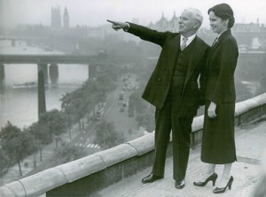 Charlie & Oona Chaplin, rooftop of the Savoy in London